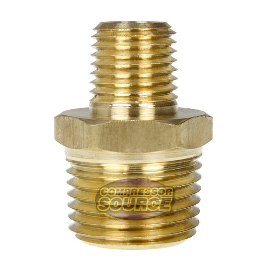 1/2" x 1/4" Male NPTF Pipe Reducing Hex Nipple Solid Brass Pipe Fitting 112RFC