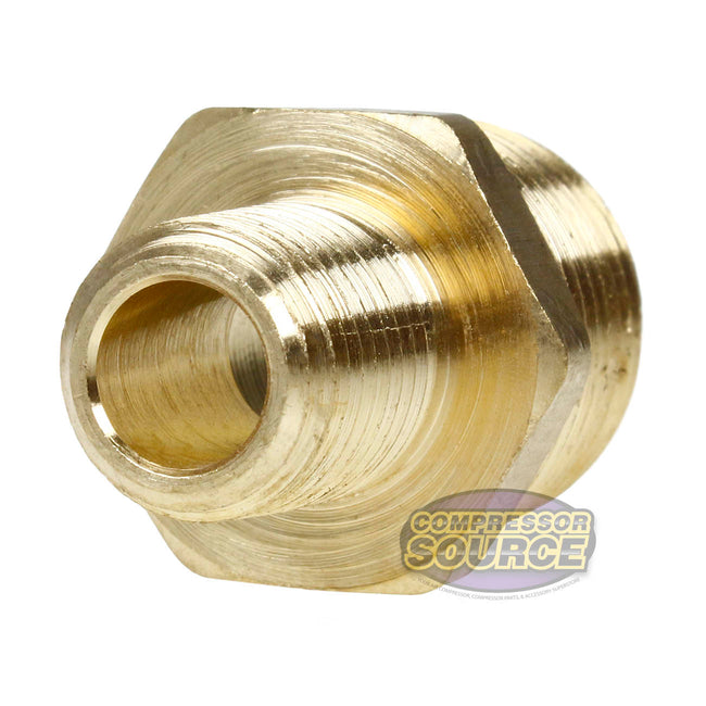 1/2" x 1/4" Male NPTF Pipe Reducing Hex Nipple Solid Brass Pipe Fitting 112RFC