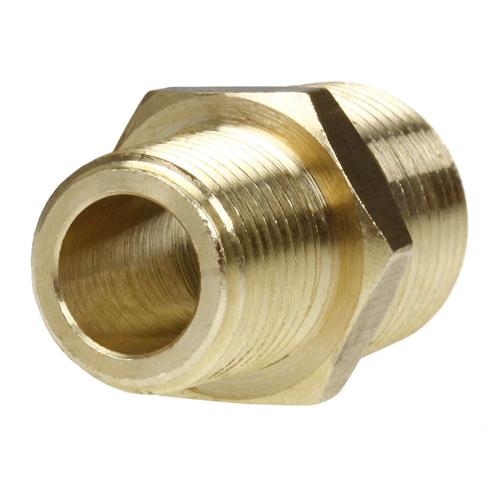 10 Pack 1/2" x 3/8" Male NPTF Pipe Reducing Hex Nipple Solid Brass Pipe Fitting