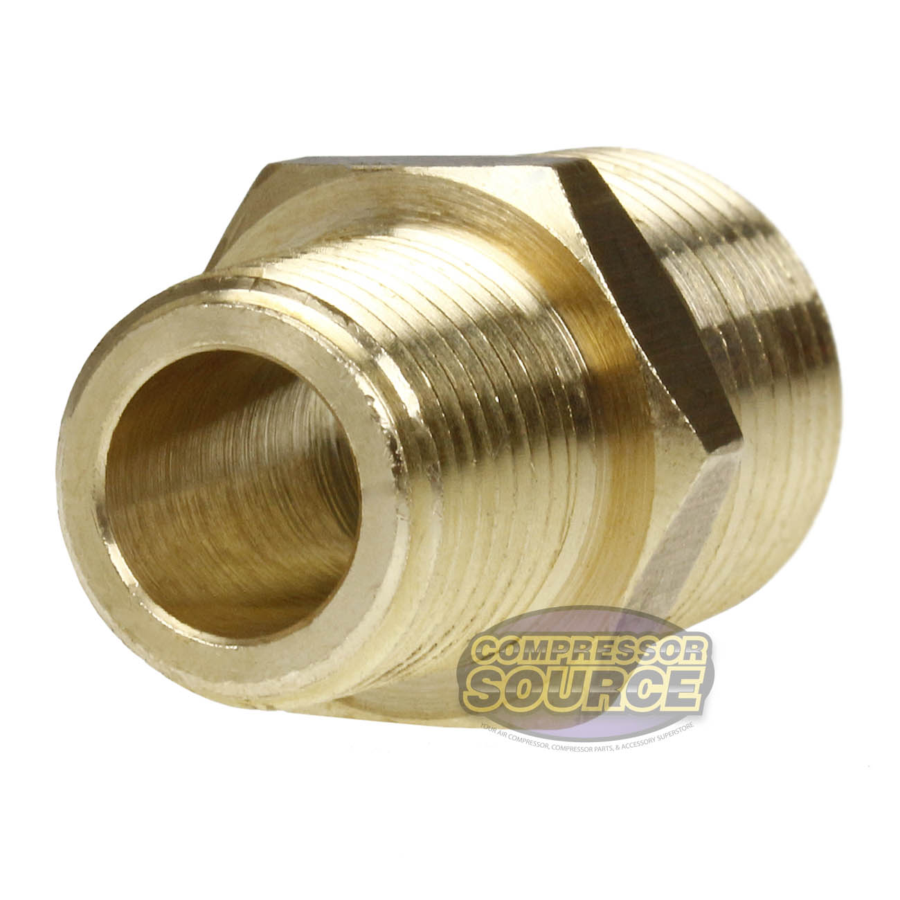 1/2" x 3/8" Male NPTF Pipe Reducing Hex Nipple Solid Brass Pipe Fitting New