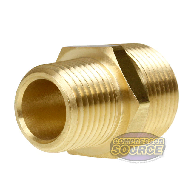 3/4" x 1/2" Male NPTF Pipe Reducing Hex Nipple Solid Brass Pipe Fitting 112RJF