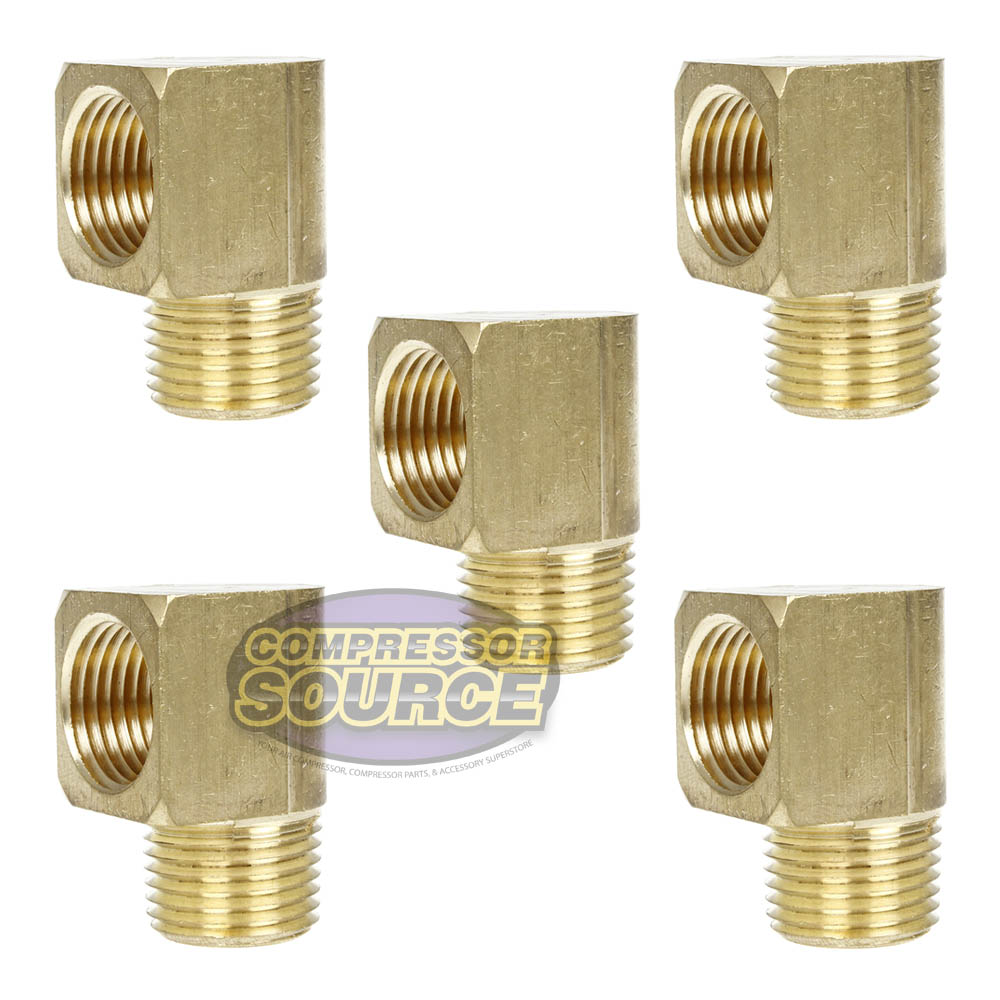 5 Pack 3/4" Male NPTF x Female NPTF 90 Degree Street Elbow Solid Brass Fitting
