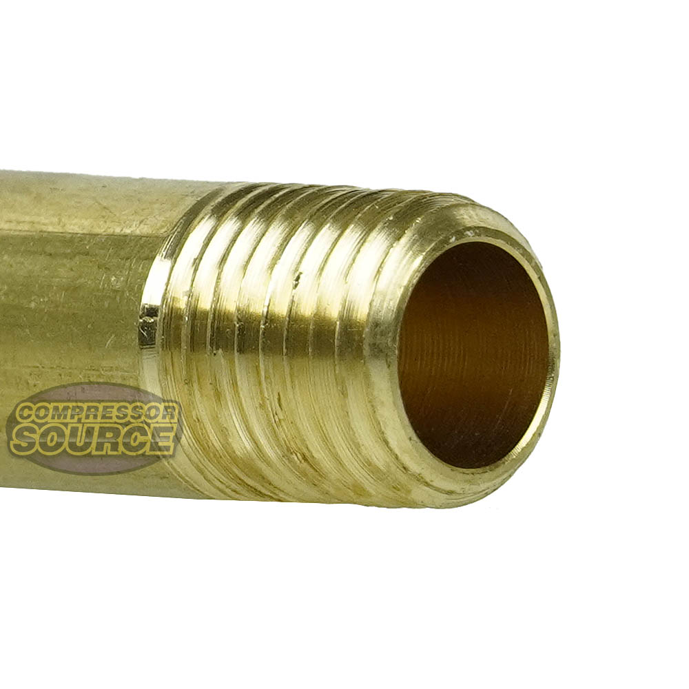1/4" NPT X 3" Long Solid Yellow Brass Nipple Extension 1200 PSI Max 117C3 2-Pack
