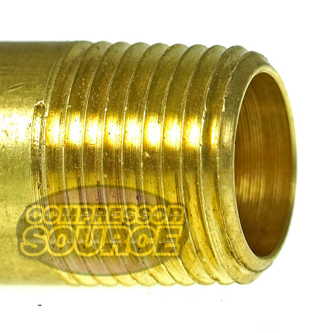 3/8" NPT x 2" Inch Long Yellow Brass Nipple Extension 5-Pack 1200 PSI Max 117E2