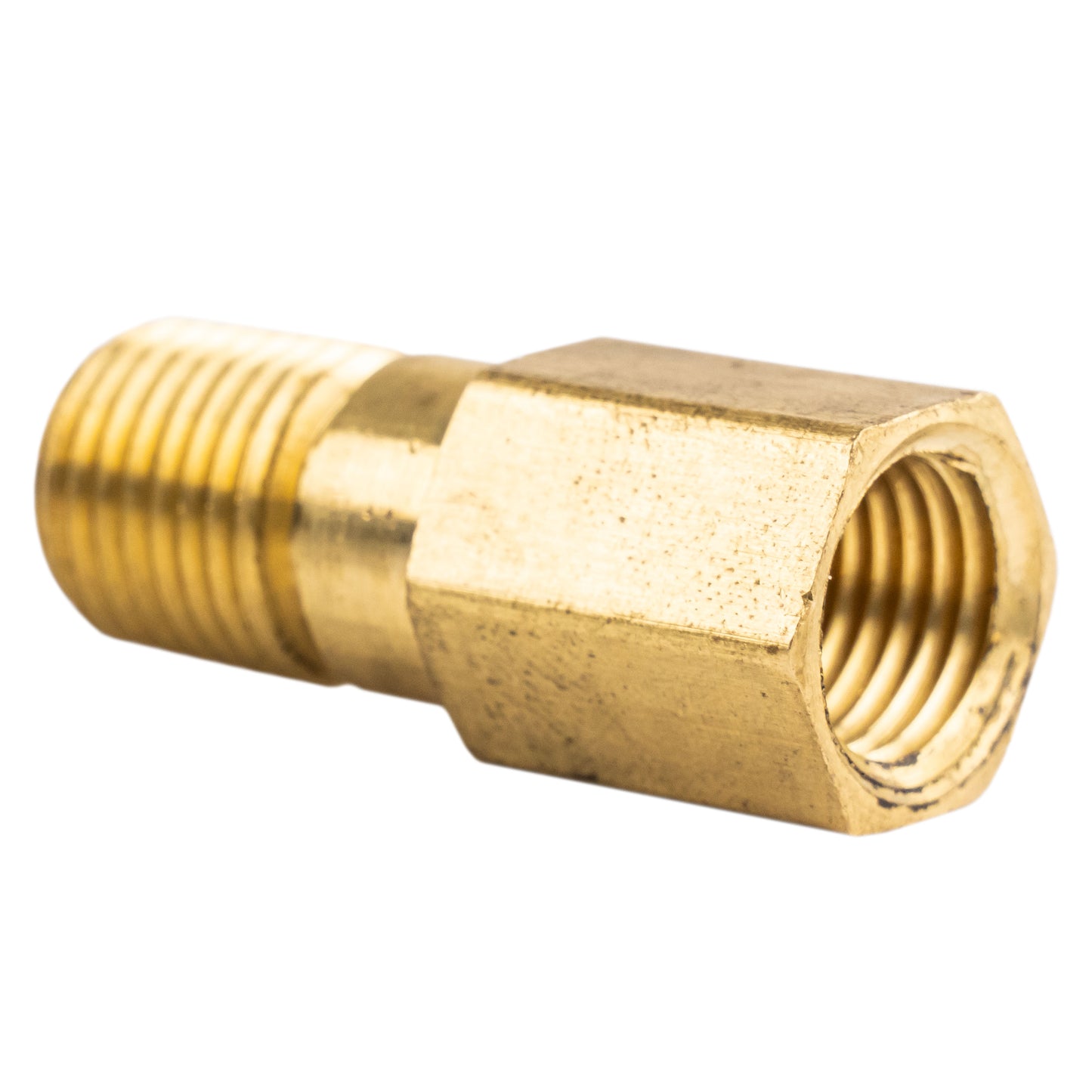 1/4" NPT Extender Pipe Fitting 1-9/16" Long Solid Brass Pressure Gauge Adapter
