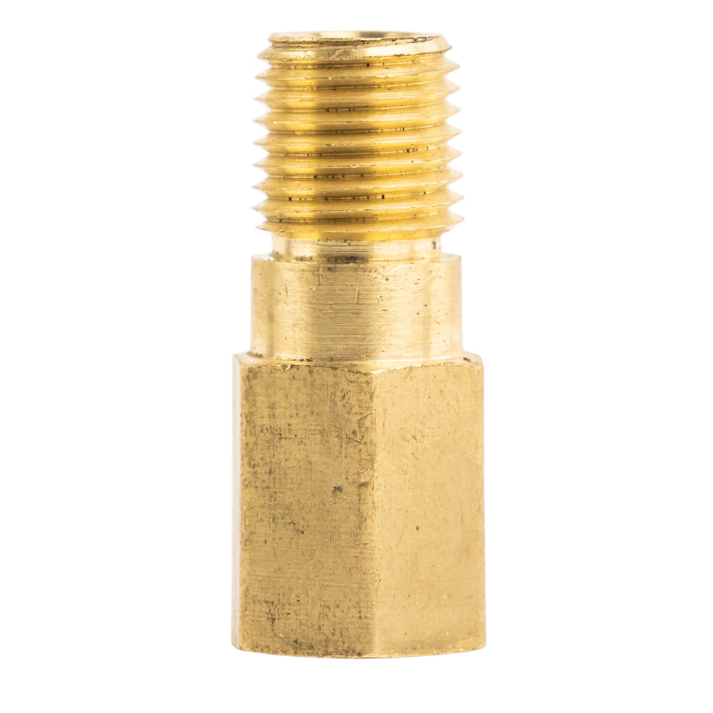 1/4" NPT Extender Pipe Fitting 1-9/16" Long Solid Brass Pressure Gauge Adapter