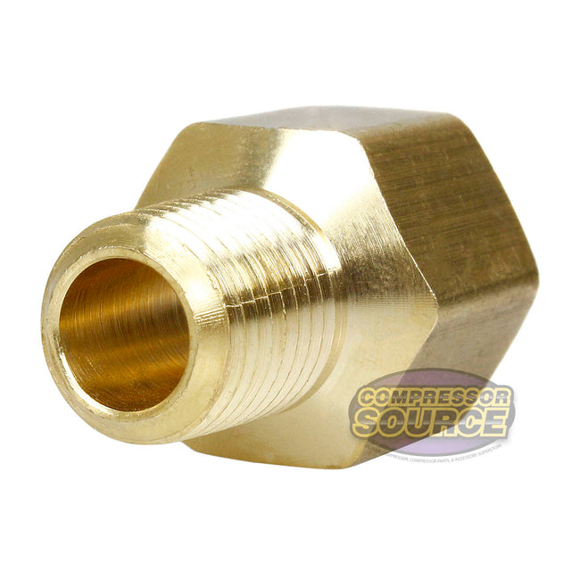 3/8" x 1/4" Female NPTF x Male NPTF Solid Brass Extension Adapter Pipe Fitting