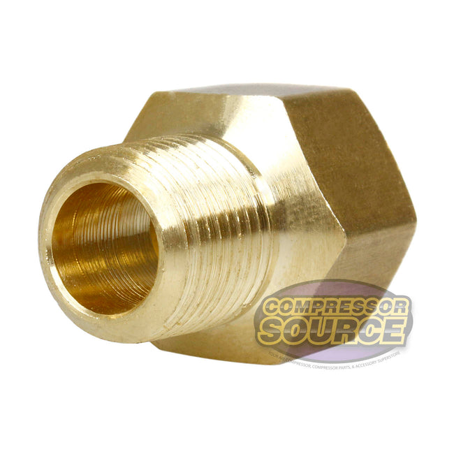 1/2" x 3/8" Female NPTF x Male NPTF Solid Brass Extension Adapter Pipe Fitting