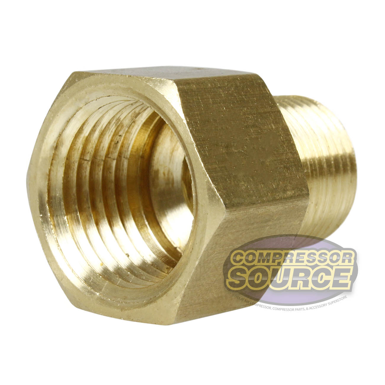 1/2" x 3/8" Female NPTF x Male NPTF Solid Brass Extension Adapter Pipe Fitting
