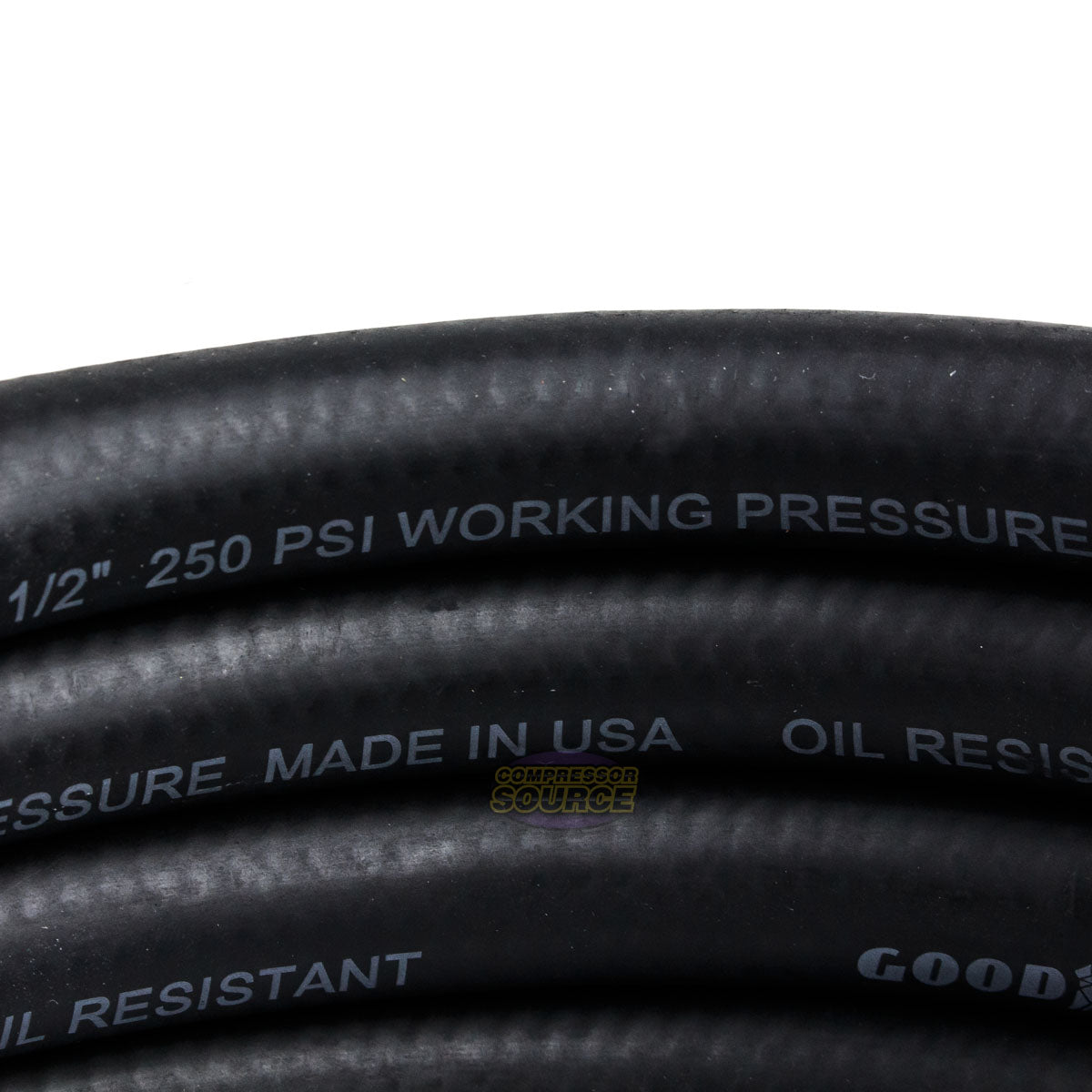 Goodyear 25' ft. x 1/2" in. Rubber Air Hose 250 PSI Air Compressor Hose 12191