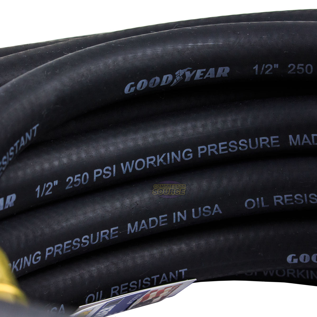 COMPRESSED AIR HOSE – 50’ x 1/2” – Goodyear black rubber hoses – air  compressor