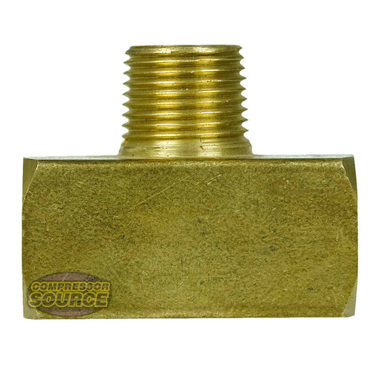 Triple 3/8" NPT Solid Brass Tee Fitting With 1 Male And 2 Female Threads 127SE