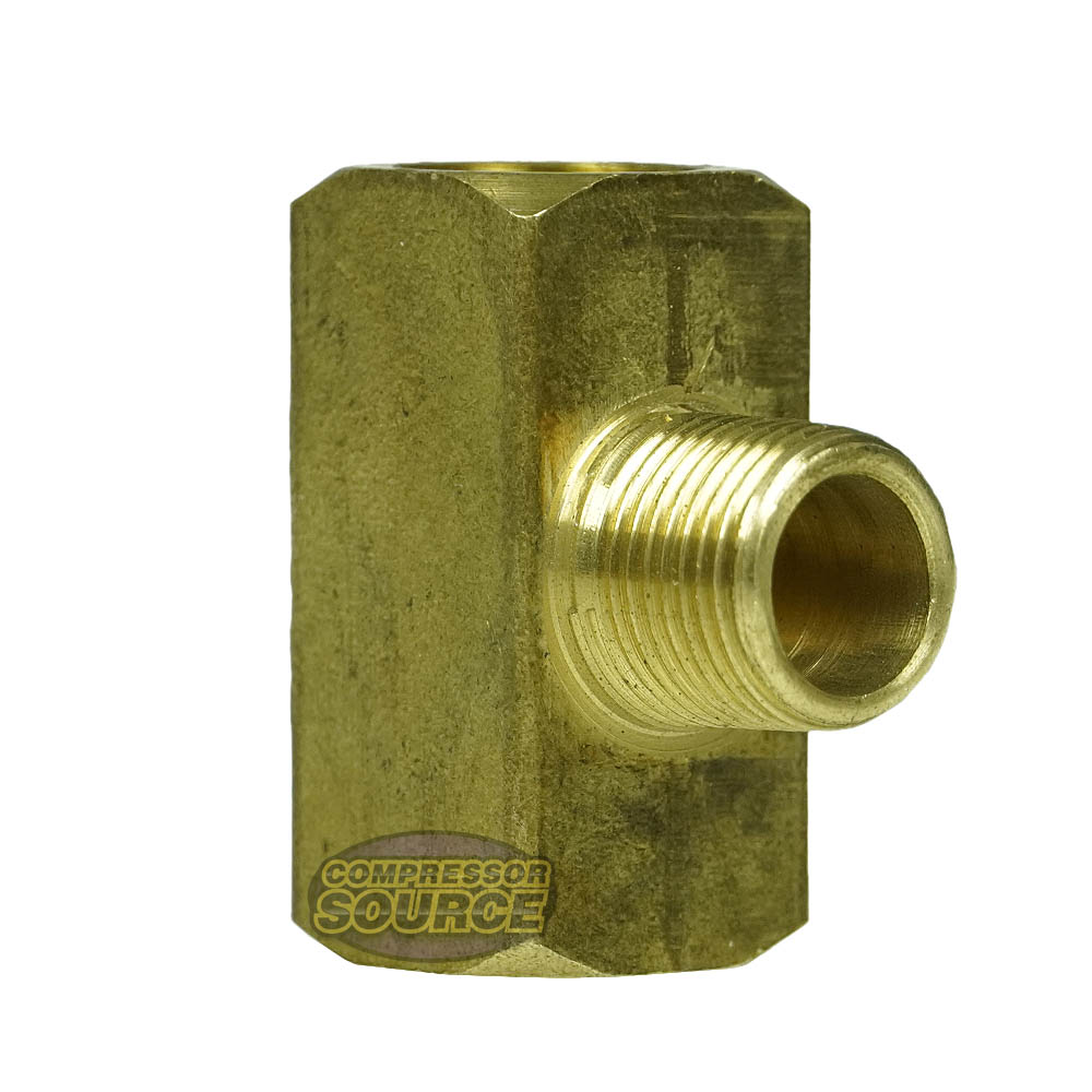 Triple 3/8" NPT Solid Brass Tee Fitting With 1 Male And 2 Female Threads 127SE