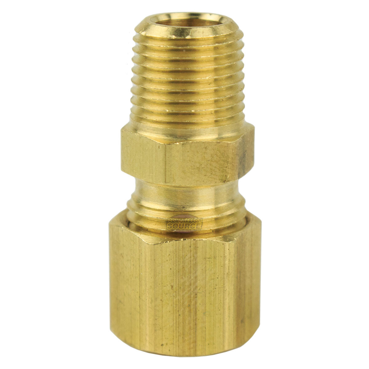 1/4" x 1/8" Compression x Male NPT Adapter Pipe Fitting Tube Connector Ferrule