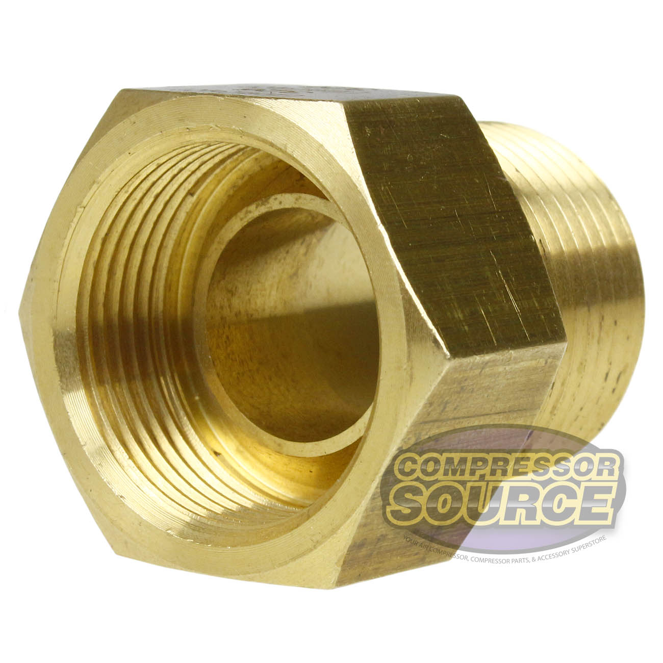 3/4" x 3/4" Female Inverted Flare x Male NPTF Adapter Solid Yellow Brass 202JJ