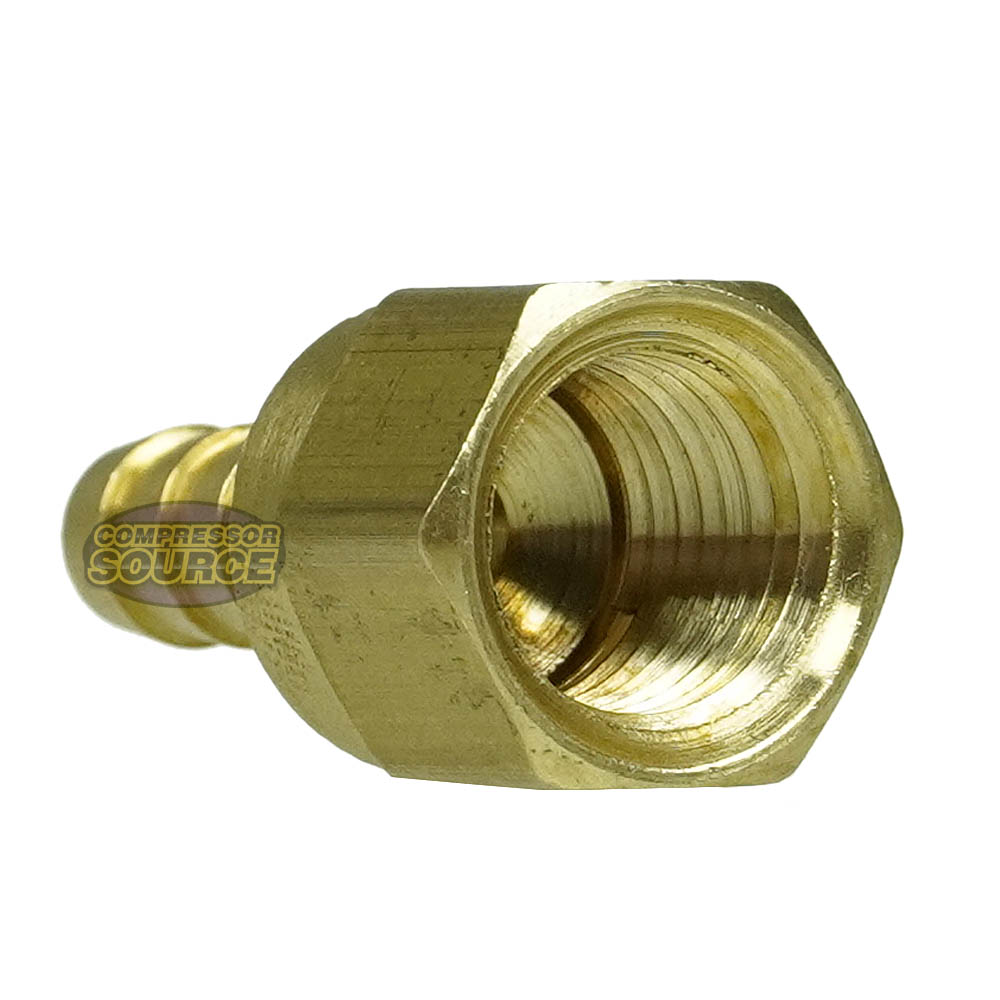 1/4" Barb x 1/4" Female NPT Solid Brass Air Hose Barb Fitting For Hoses 221CC