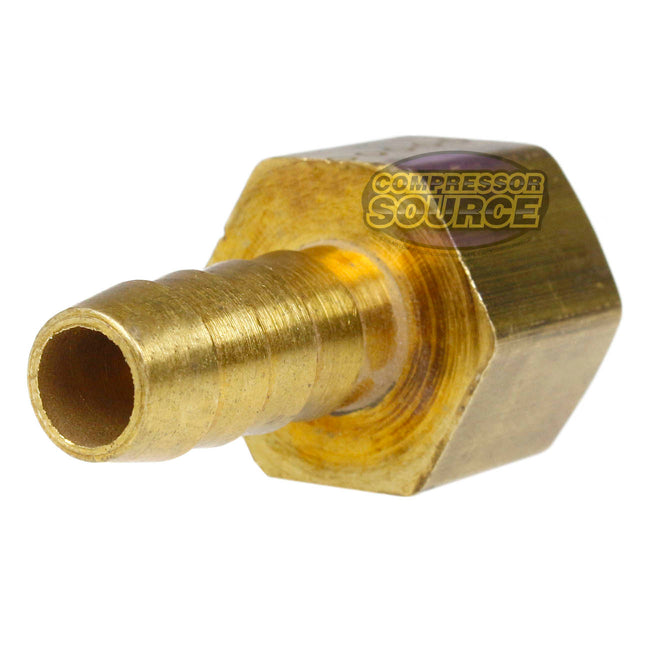 3/8" x 3/8" Hose Barb x Female Adapter Solid Brass Connector Fitting 221EEE