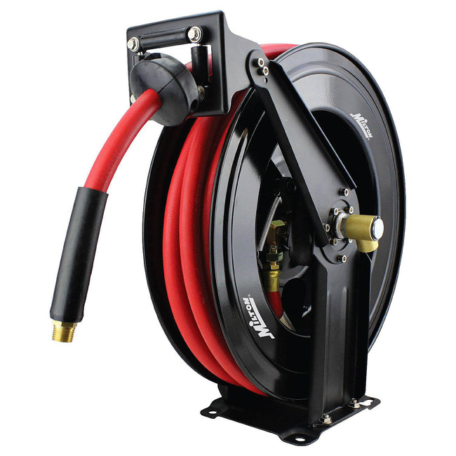 Milton 1/2" x 50' Steel Dual Arm Rubber Air Hose Reel Auto Retractable 2780-50D