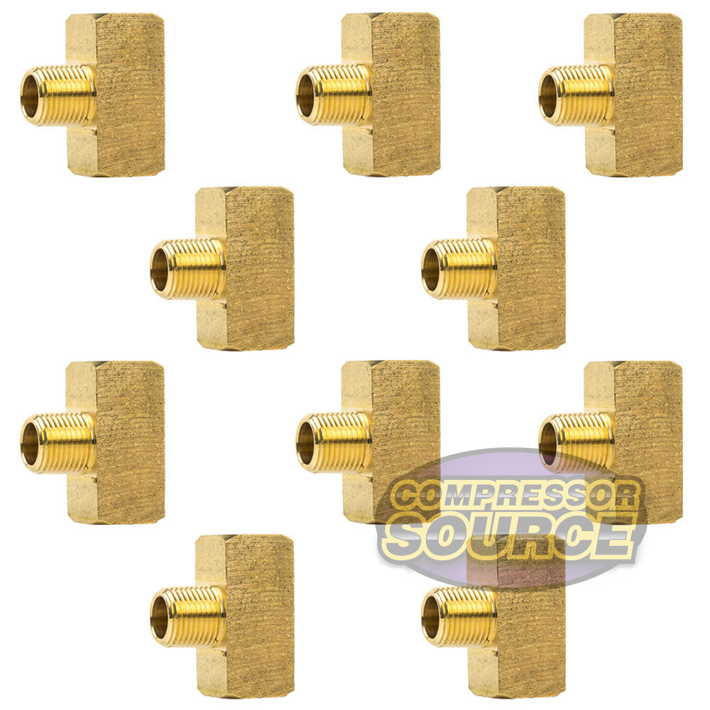 Male Branch Tee 1/2" Male By 1/2" Female NPT Brass Union Tee Connector 10-Pack
