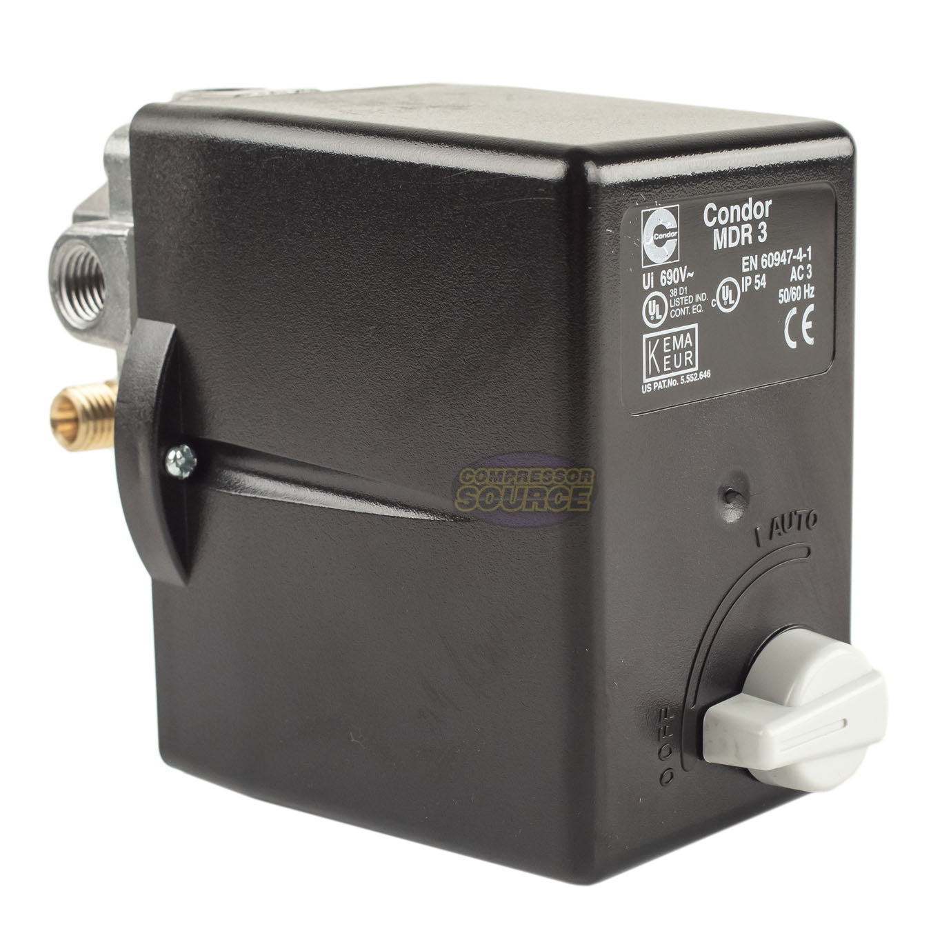 Condor 145-175 PSI 4 Port Pressure Switch Adjustable Overload 31LC3EMXATR-IB