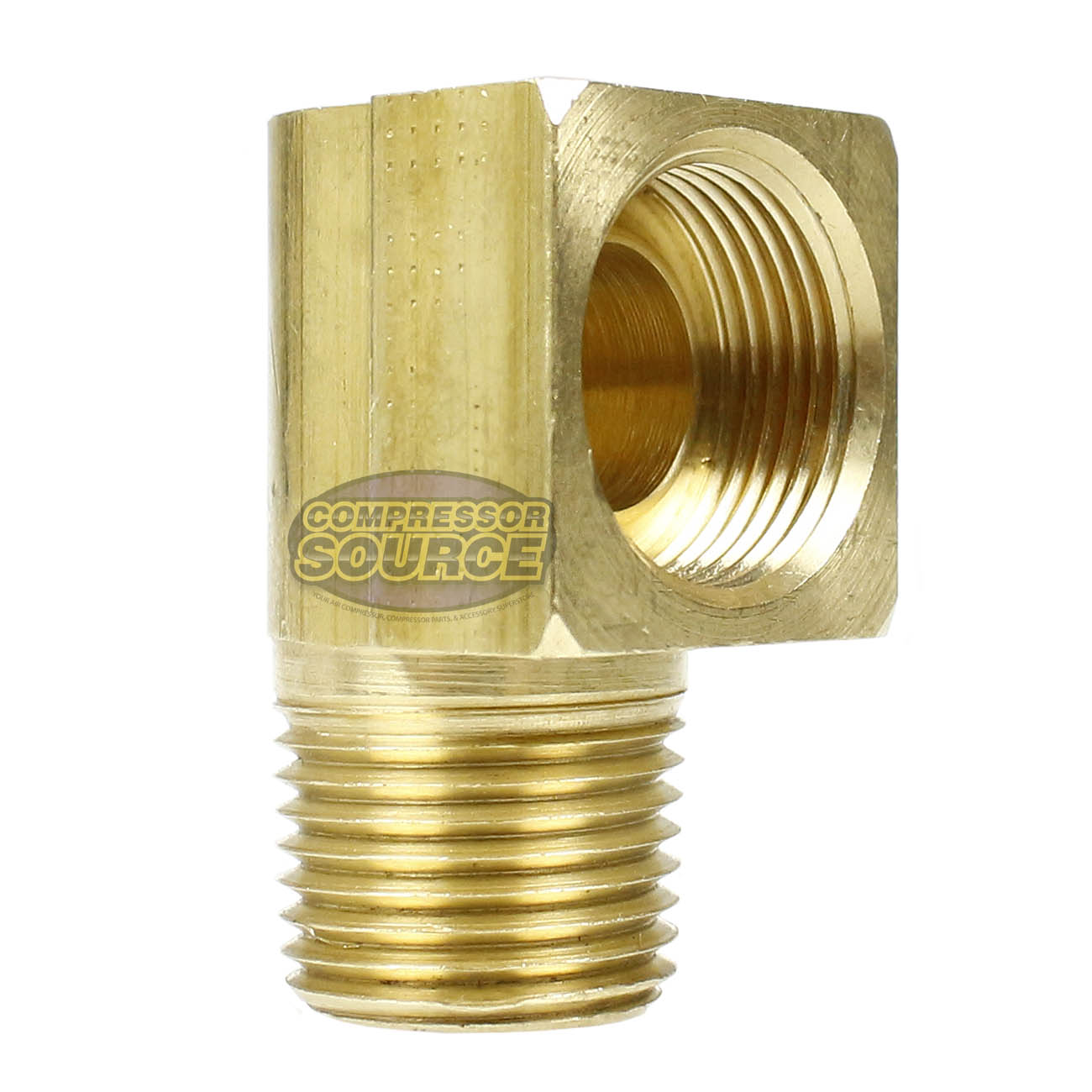 1/2" x 1/2" Male NPT Yellow Brass Inverted Flare Elbow Fitting Single 402FF