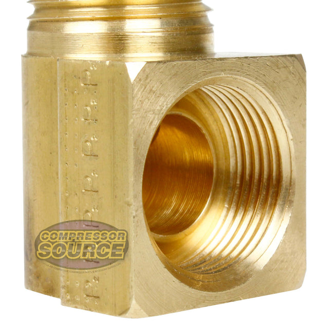 5/8" x 1/2" Inverted Flare x Male NPTF Solid Brass Elbow for Flared Tubing 402H