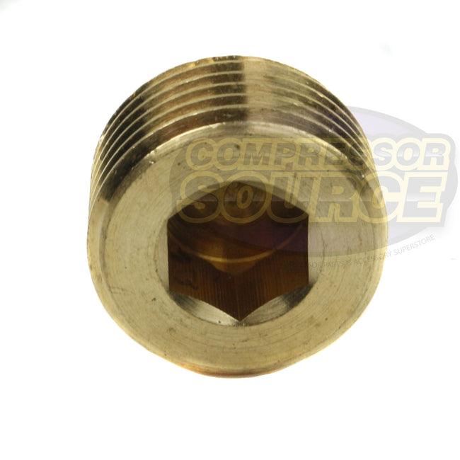 1/2"  Brass Male NPT Counter Sunk Head Plug Internal Hex Socket 50136 2-Pack