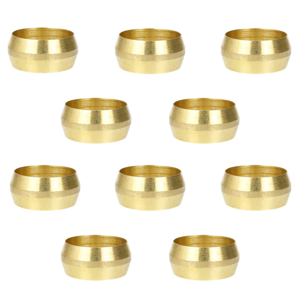 10 Pack 3/4" Compression Sleeve Solid Brass Ferrule for 3/4" Compression Tubing