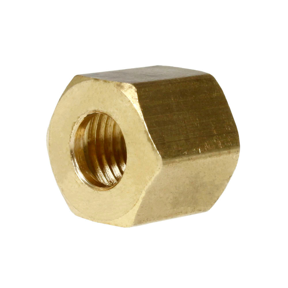 2 Pack 1/4" Compression Nut Hex Shape 7/16"-24 Thread Size Solid Brass Fitting