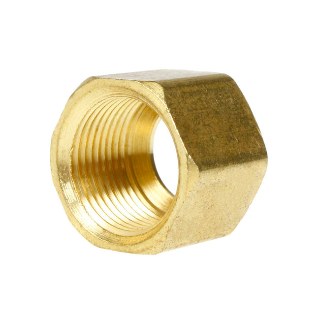 2 Pack 1/2" Compression Nut Hex Shape 11/16"-20 Thread Size Solid Brass Fitting