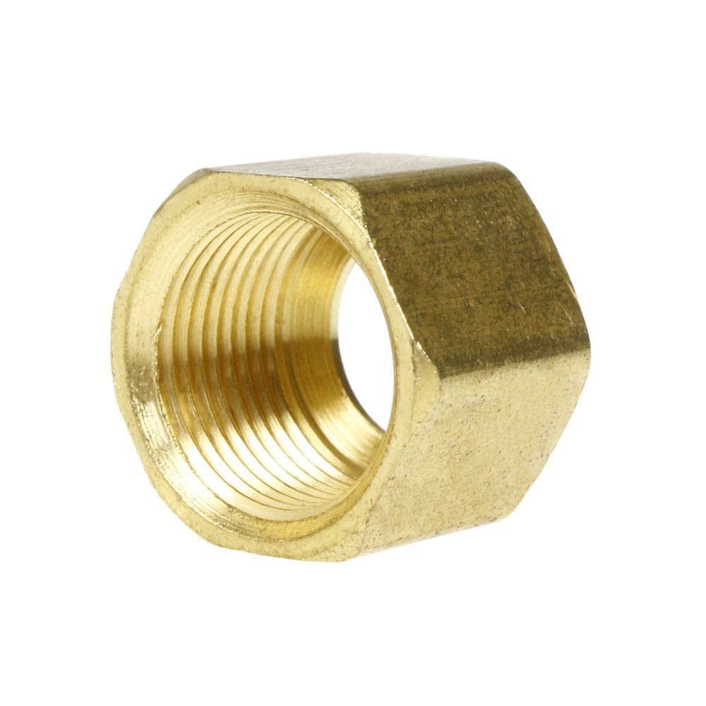 5 Pack 1/2" Compression Nut Hex Shape 11/16"-20 Thread Size Solid Brass Fitting