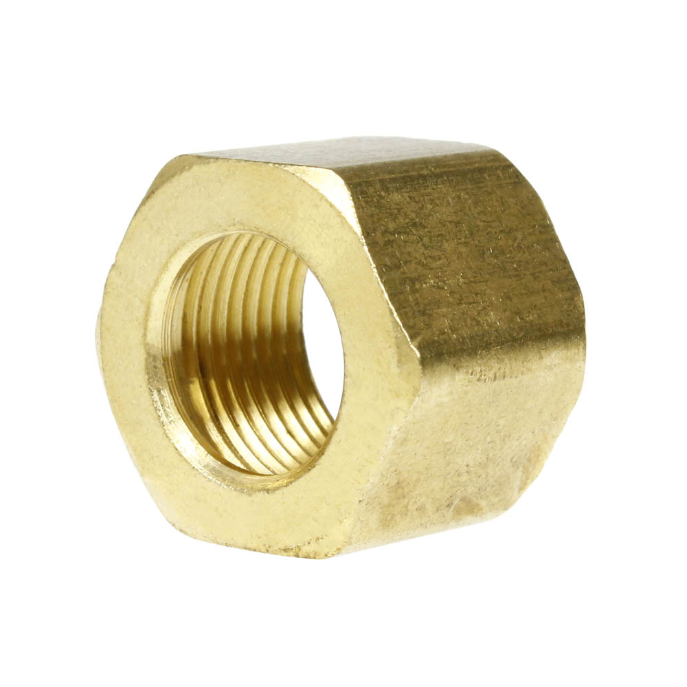2 Pack 1/2" Compression Nut Hex Shape 11/16"-20 Thread Size Solid Brass Fitting