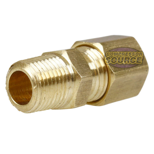 1/4" x 1/4" Compression x Male NPT Adapter Pipe Tube Connector Ferrule 68CC