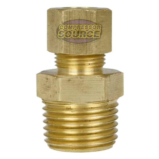 1/2" Male NPTF x 3/8" OD Compression Tube Adapter Solid Brass Pipe Fitting 68EF