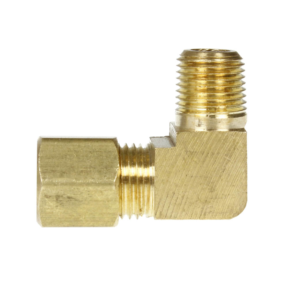 1/4" x 1/4" Tube OD x Male NPTF 90 Degree Bar stock Elbow Brass Fitting 5-Pack