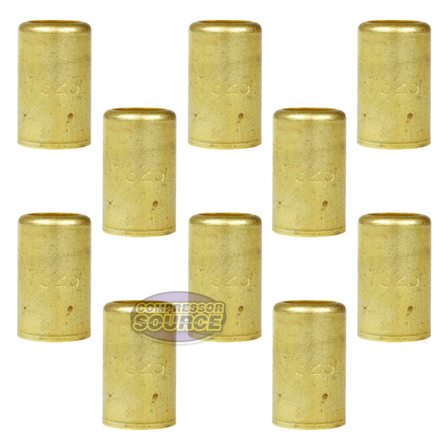 10 Pack Brass Ferrule 9/16" Inner Diameter 7/16" Pierce Smooth Crimp Fitting