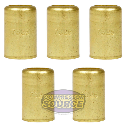 5 Pack Brass Ferrule 5/8" Inner Diameter 7/16" Pierce Smooth Crimp Hose Fitting