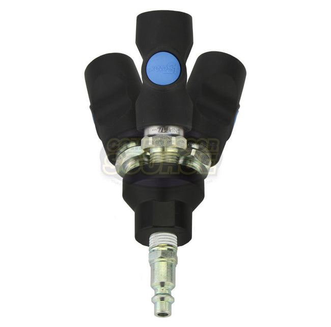 Prevost 3 Way Air Hose Splitter Coupler Manifold Block Kit 1/4" NPT w/ Couplers