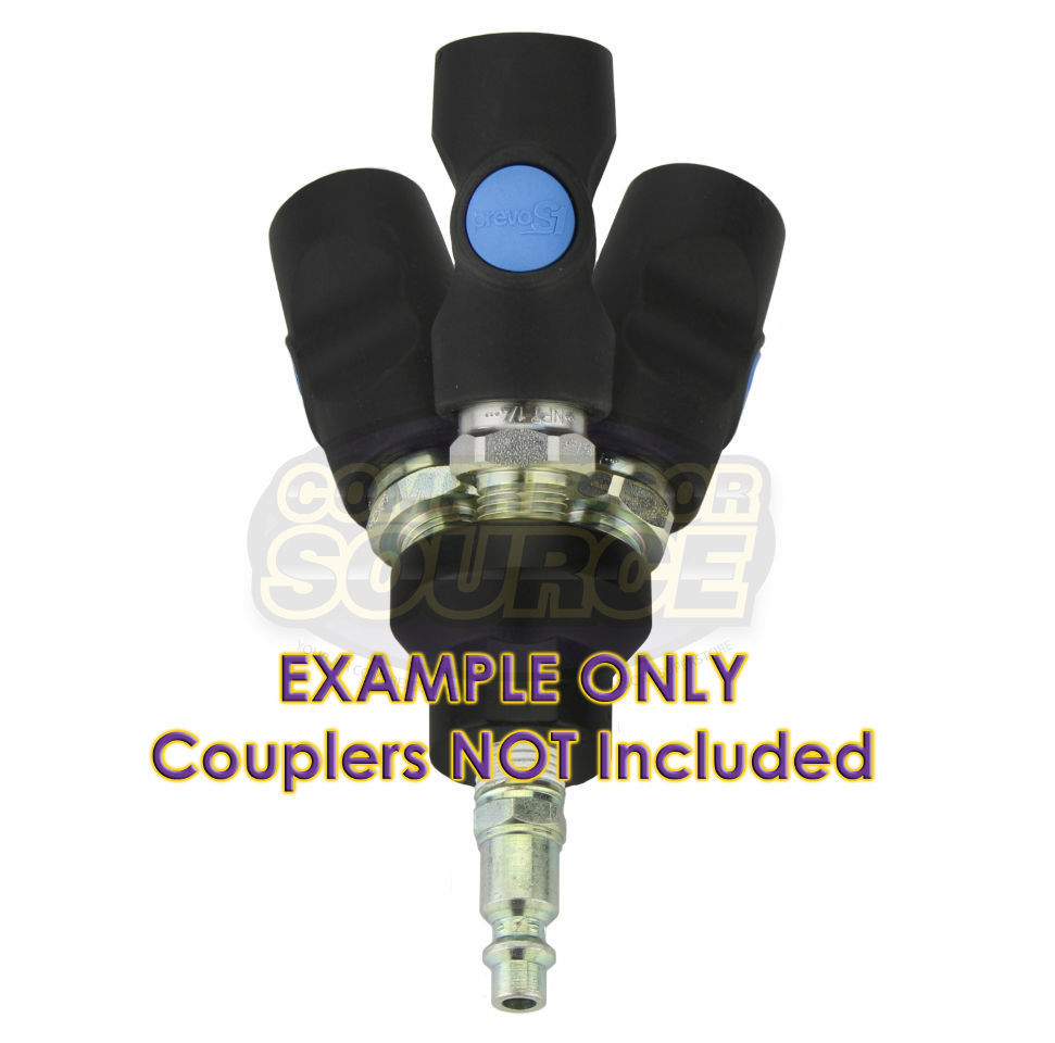 Prevost 3 Way Air Hose Coupler Splitter Manifold Block 1/4" NPT A15-201
