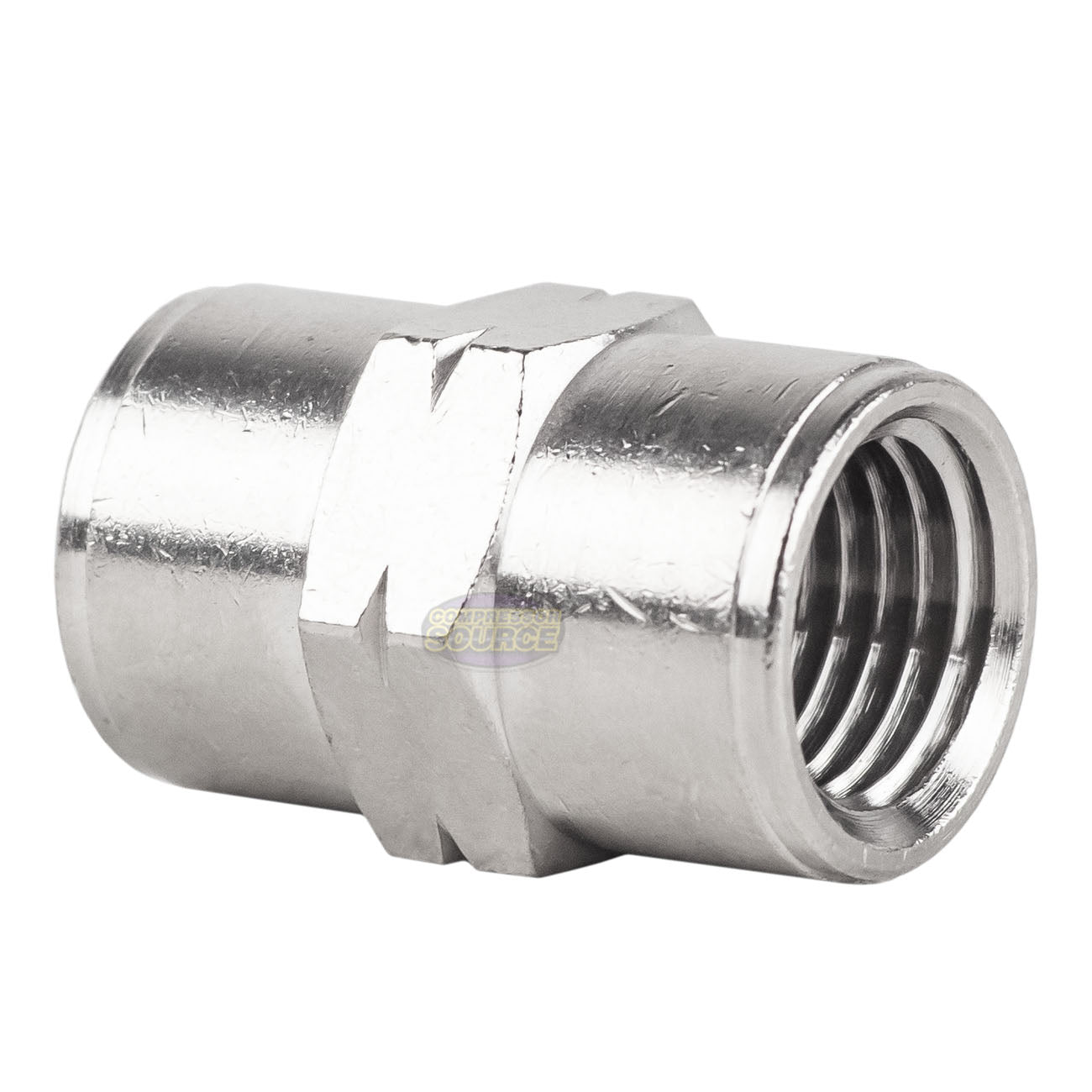 1/4" NPT Female Nickel Plated Brass Pipe Union Adapter Fitting Solid Connector