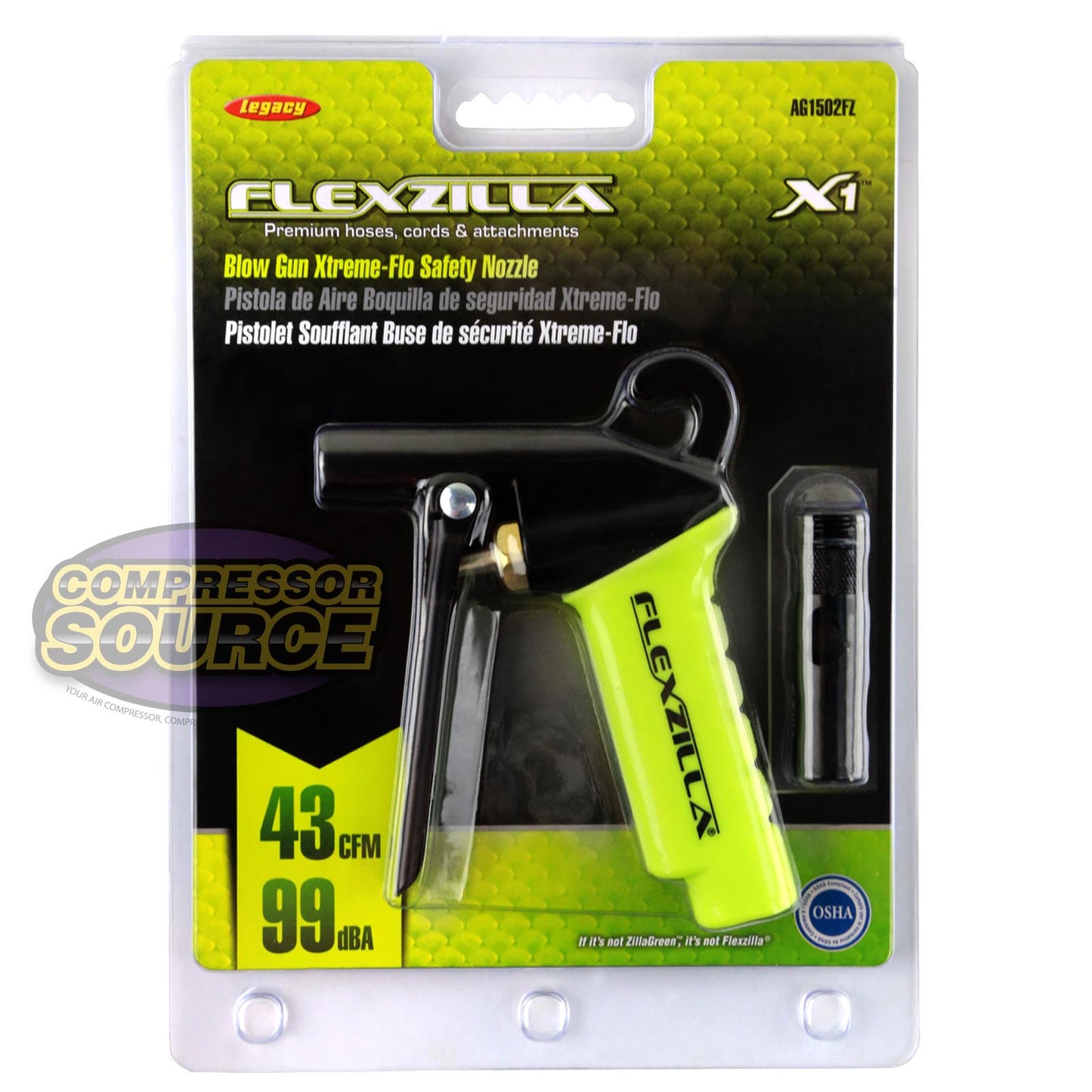 Flexzilla F1 Xtreme-Flo OSHA Compliant Venturi Port Compressed Air Blow Gun AG1502FZ