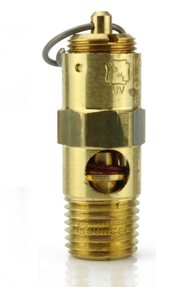 125 PSI 1/4" Male NPT Air Compressor Pressure Relief Safety Pop Off Valve Solid Brass