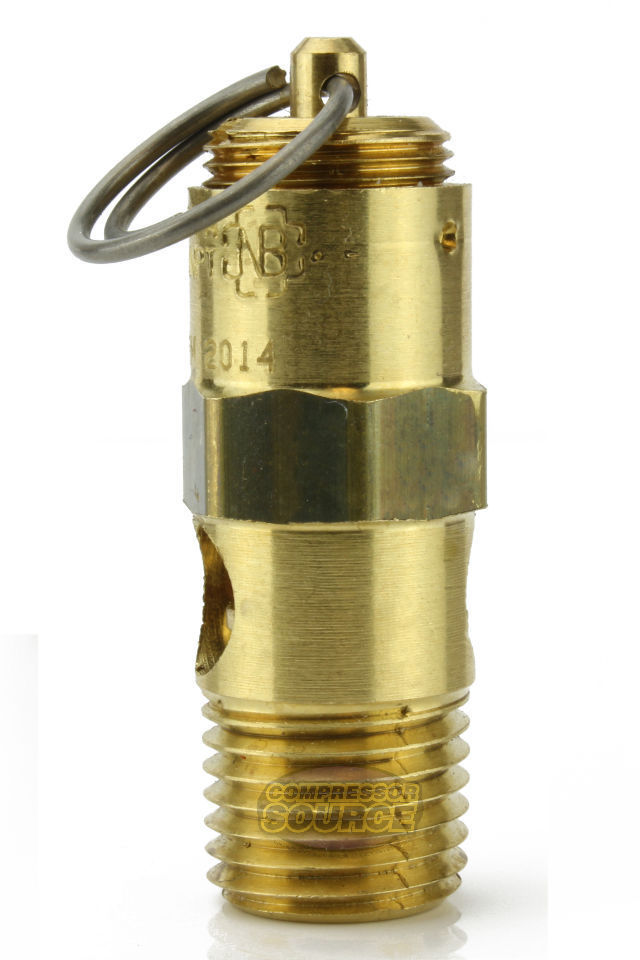 125 PSI 1/4" Male NPT Air Compressor Pressure Relief Safety Pop Off Valve Solid Brass