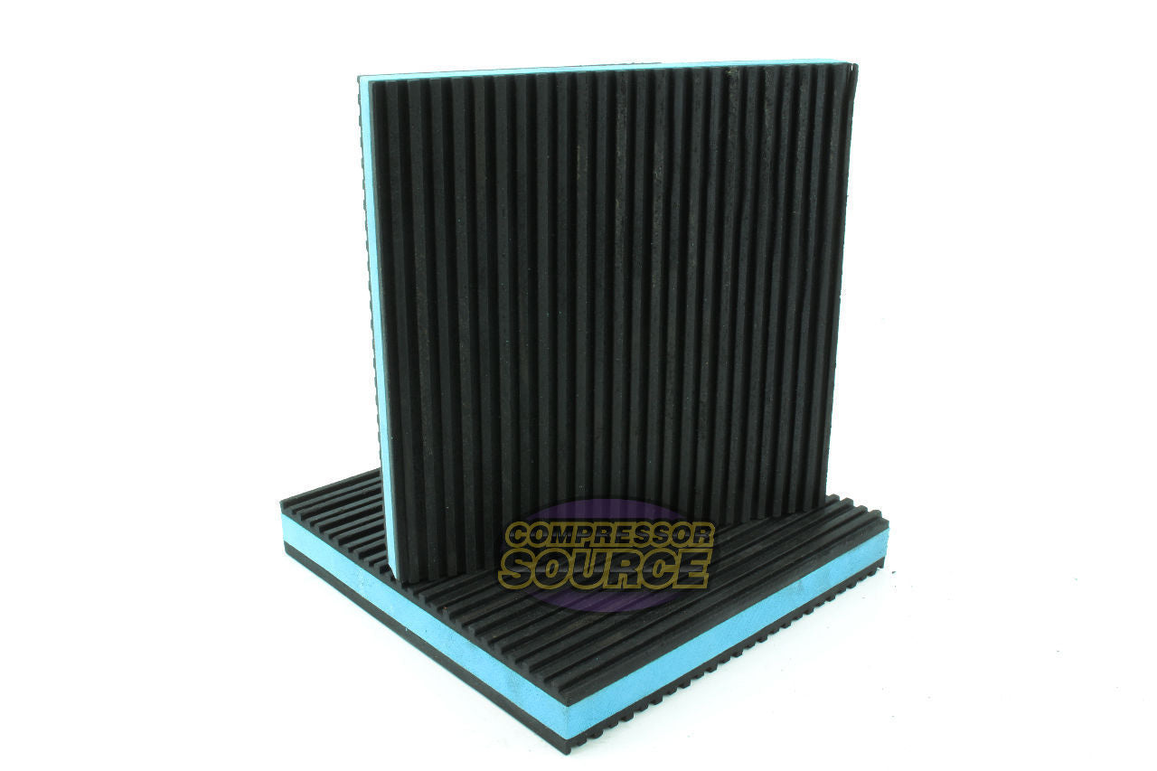 ﻿(2) Anti Vibration Pad 6x6 7/8" Isolation Dampener Blue Heavy Duty Audio HVAC