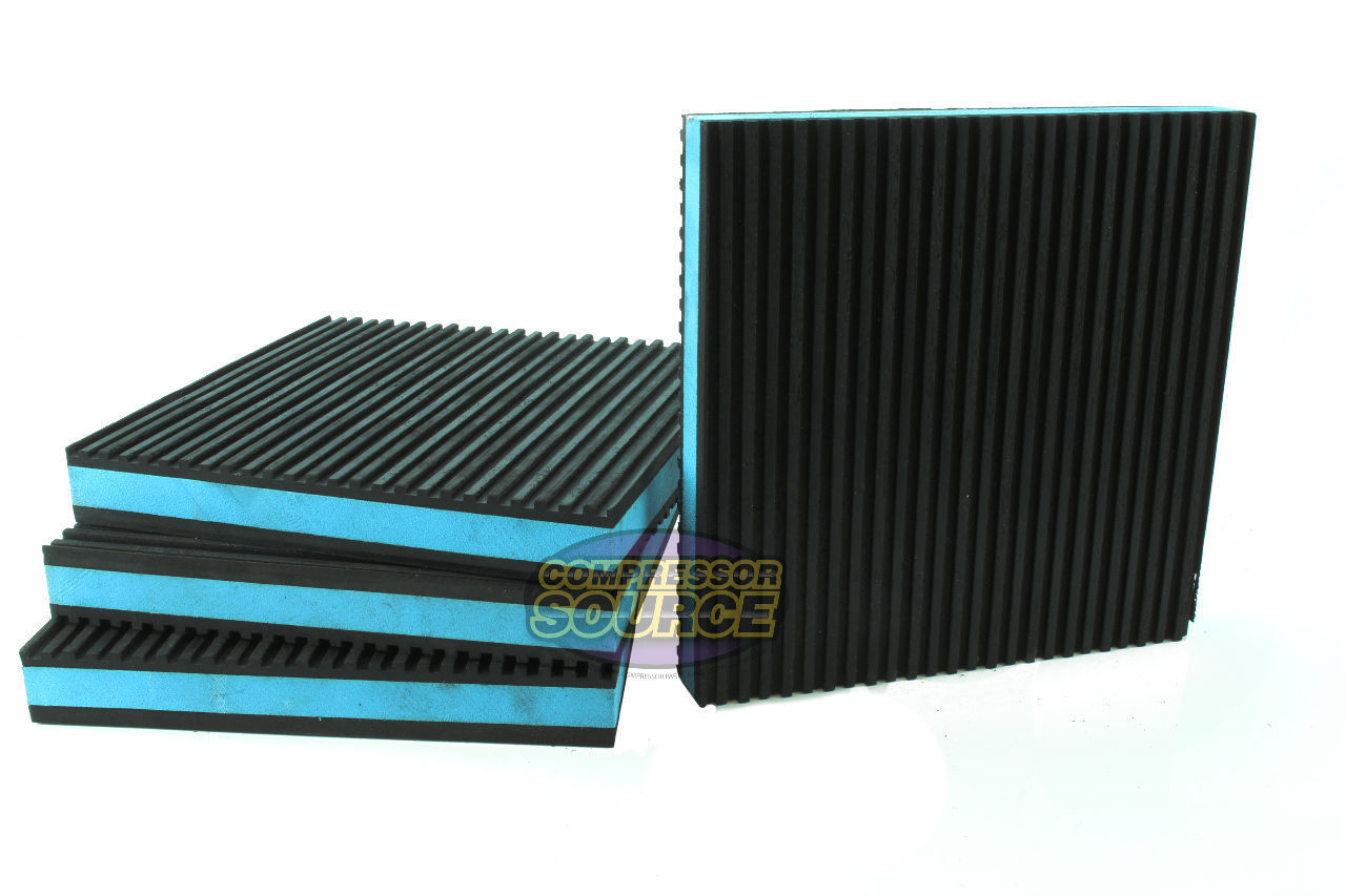 ﻿(4) Anti Vibration Pad 6x6 7/8" Isolation Dampener Blue Heavy Duty Audio HVAC