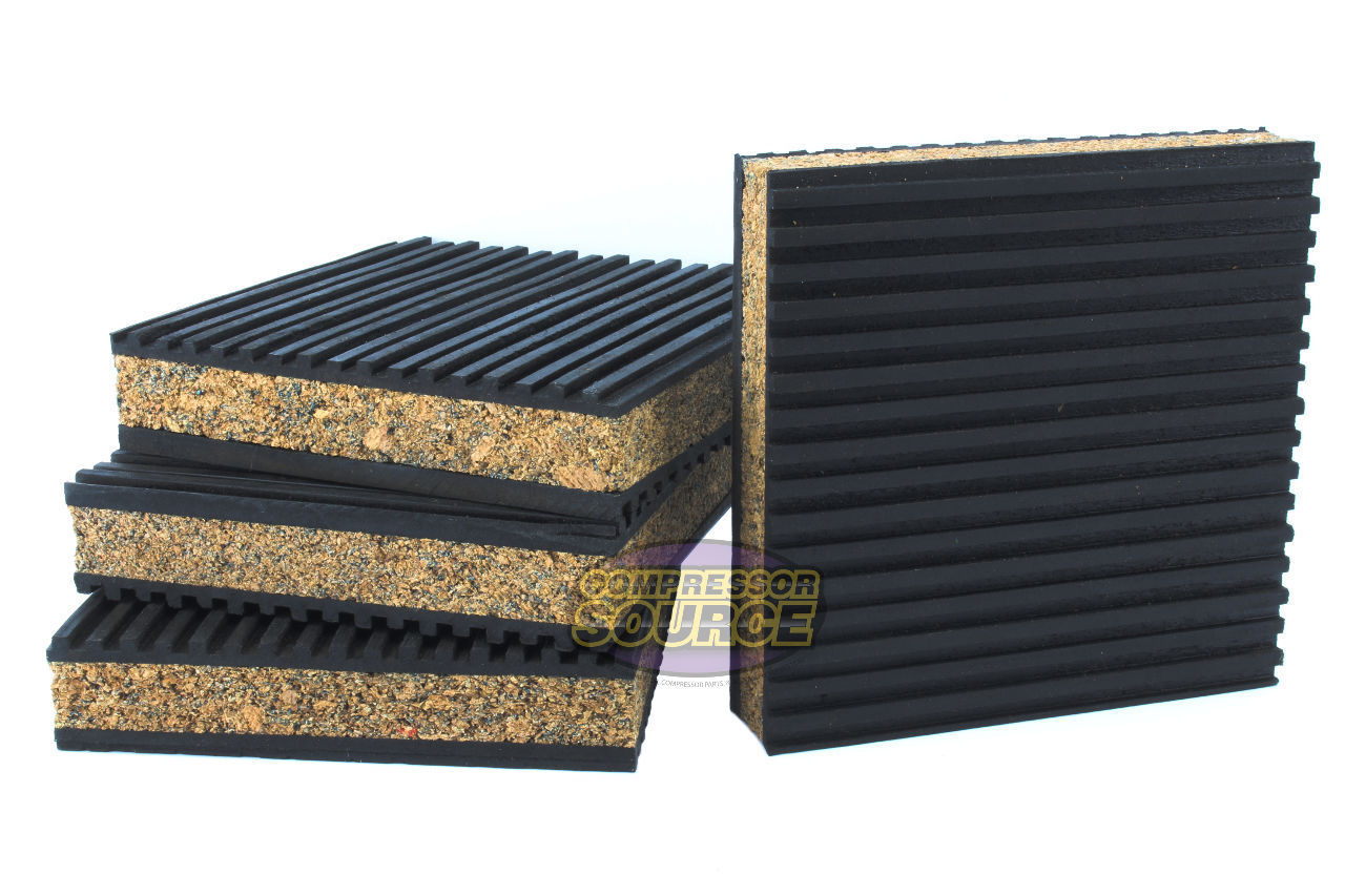(4) Anti Vibration Isolation Pad Rubber Cork Dampener 4x4 7/8" Home Audio HVAC