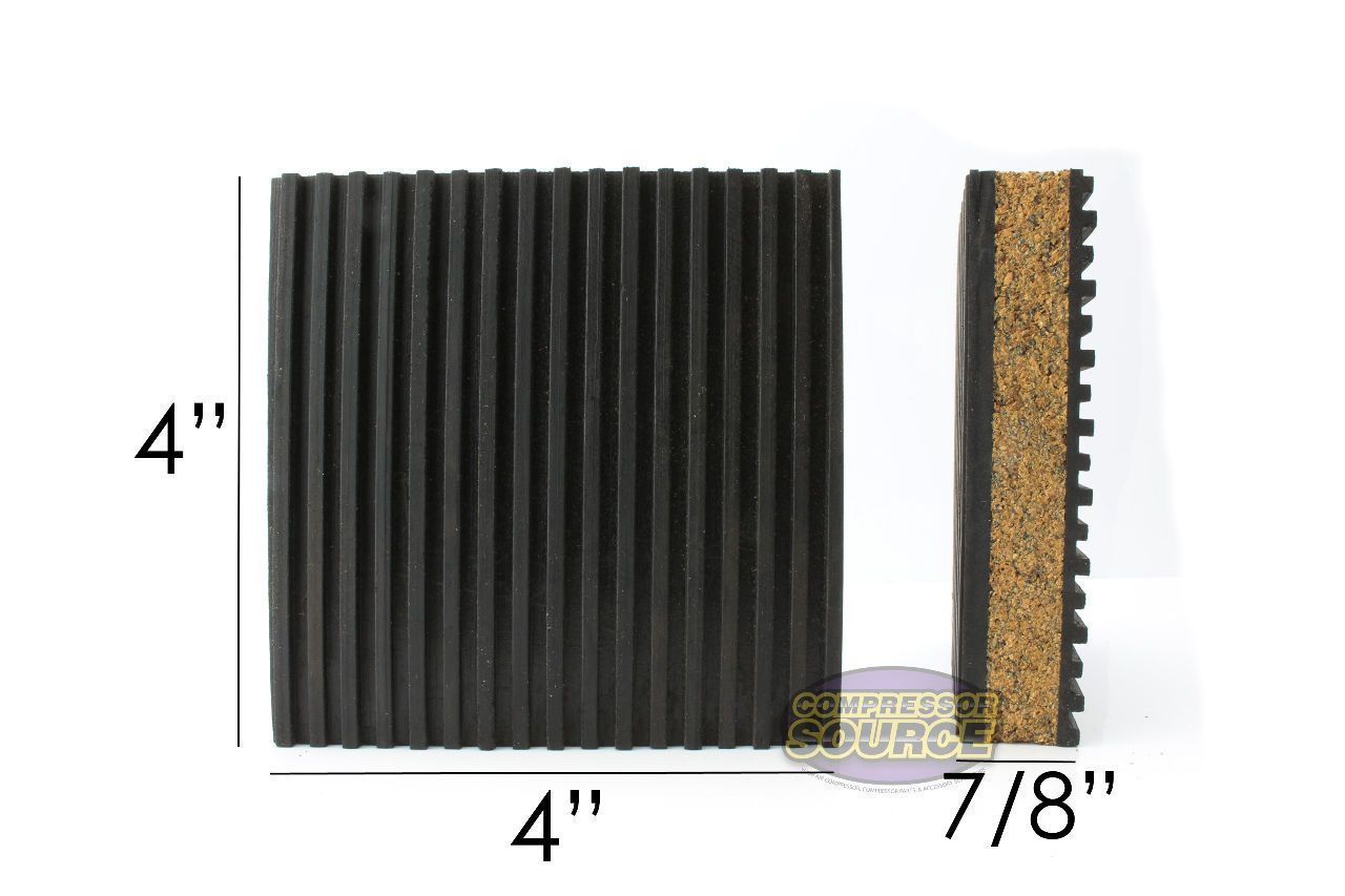 (3) Anti Vibration Isolation Pad Rubber Cork Dampener 4x4 7/8" Home Audio HVAC