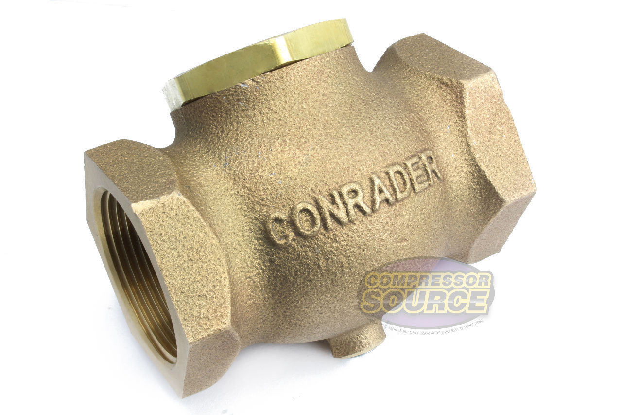 ﻿﻿1.5" Solid Cast Brass Check Valve In Line Horizontal Air Compressor Vertical