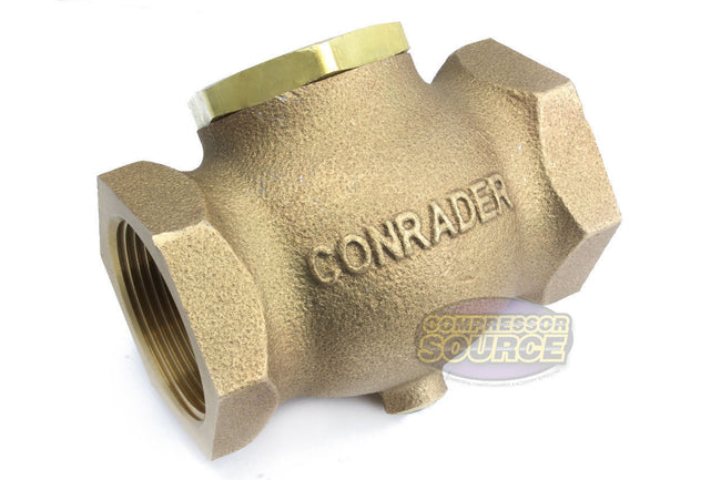 ﻿1.5" Solid Cast Brass Check Valve In Line Horizontal Air Compressor Vertical GV112