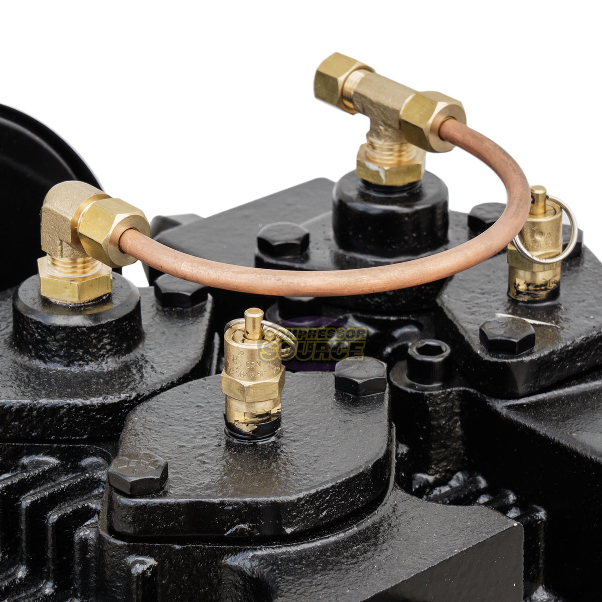 Compressor Source Parts 5 HP 2 Stage 2-Cylinder 19 CFM Air Compressor Pump Head Unloaders Incl ...